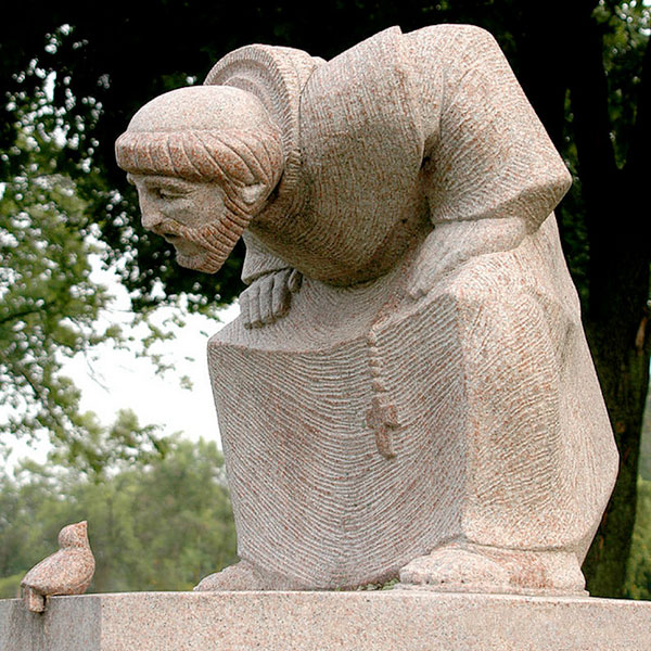St Francis Statue with Bird