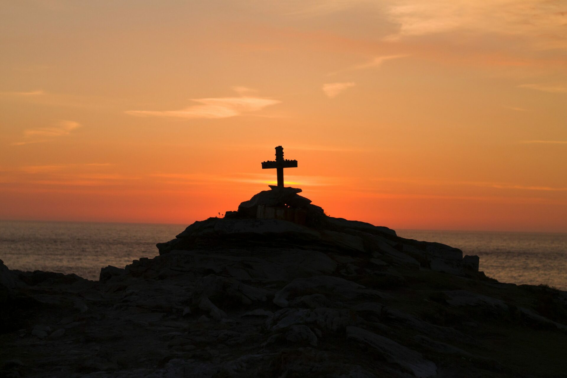 Cross on pile of rocks